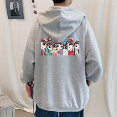 KS21250-P38京剧脸谱风连帽开衫卫衣男运动外套大码班服，男装卫衣，电商A040