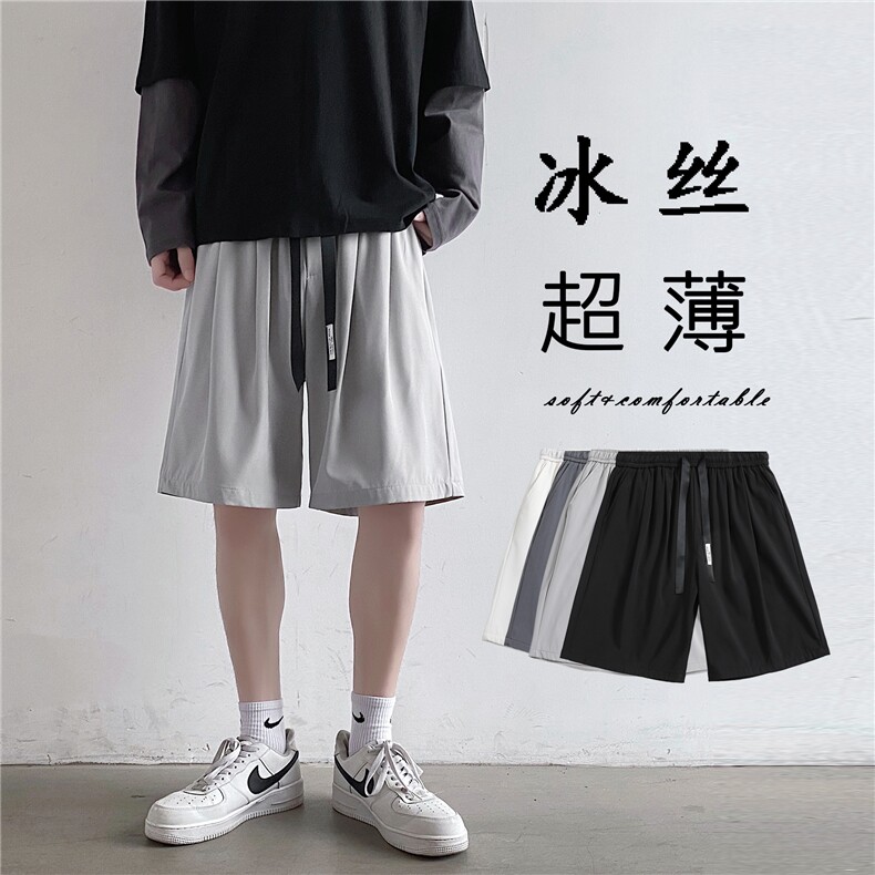 ins男士休闲裤高街ins潮复古港风五分裤直筒短裤夏DK515-特批20,男装休闲裤,星座718-1