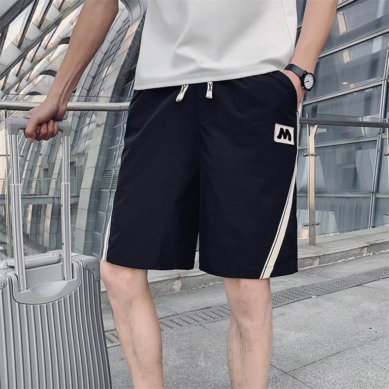 黑色2023夏装精神小伙五分裤男青年潮款休闲短裤DK2308-P58,控78，男装休闲裤，电商A108
