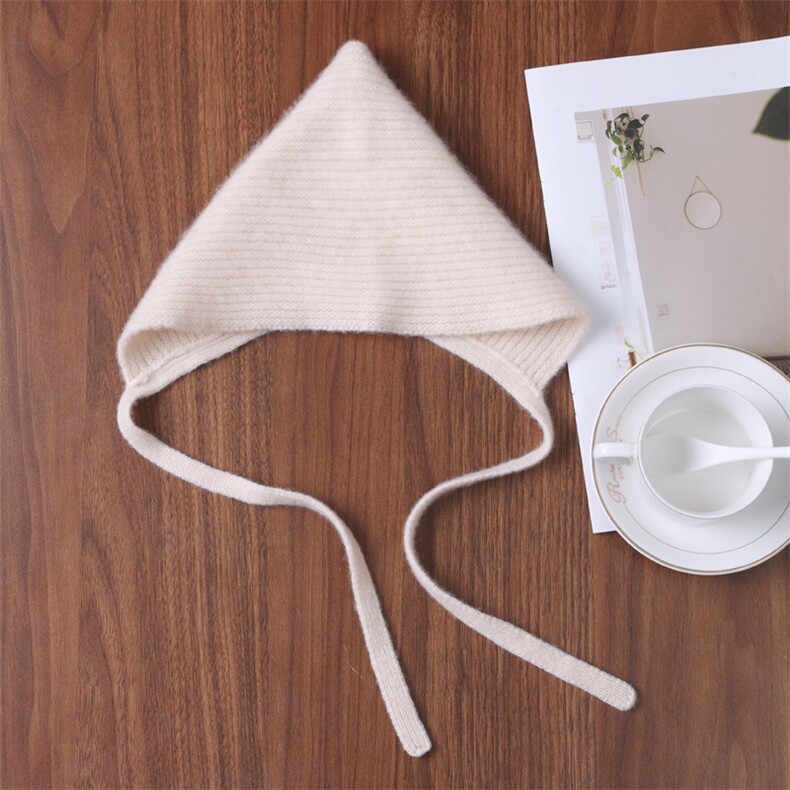 新款纯色儿童精灵帽时尚百搭，帽子，九月九羊绒