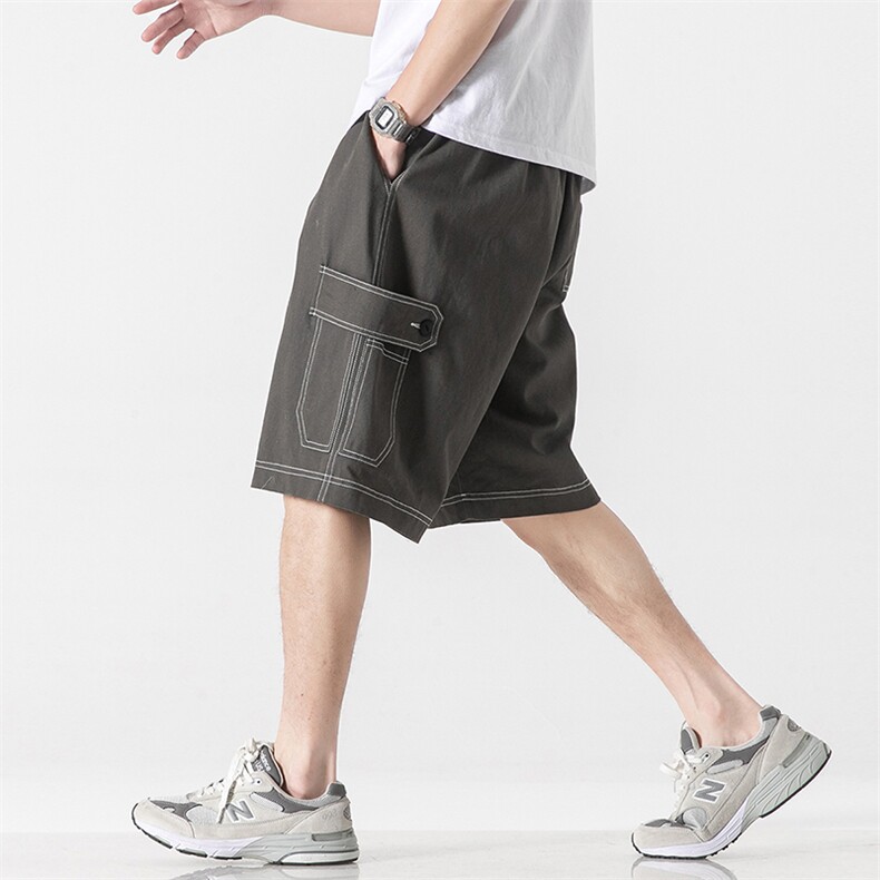 2024夏季新款日系无影墙大码直筒工装短裤M-5XHK22201-P40，男装牛仔裤，电商A022