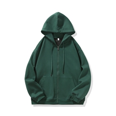 潮流大码休闲宽松情侣开衫连帽纯色卫衣外套W4277-P44【特价】，女装短外套，电商A007