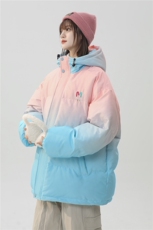 XZ-230-1MY52中性风宽松简约扎染渐变刺绣休闲连帽棉服P128控158，男装棉衣，星座230-1