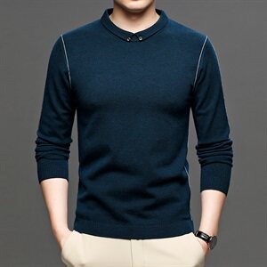 J588钱塘2020-1秋冬男士新款时尚翻领毛衫高端打底衫大货主推P85图片