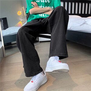 水洗男牛仔裤男夏季新款美式复古宽松直筒垂感拖地长裤 K3310-P34图片