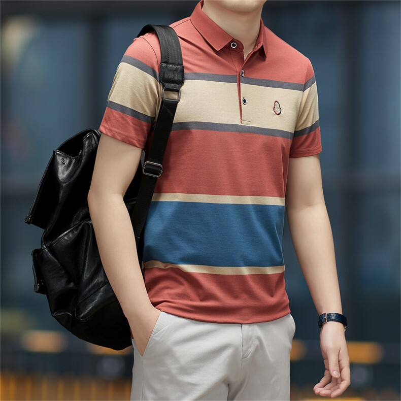 男士短袖t恤免烫翻领polo衫夏季新款休闲潮流半袖体恤WK5801-P63，男装Polo衫，星座1105-3