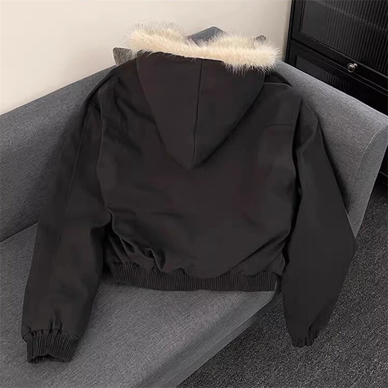 现货高品质美式高街冬季重磅硬挺短款座山雕毛领棉衣男女加厚外套,男装棉衣,电商A486