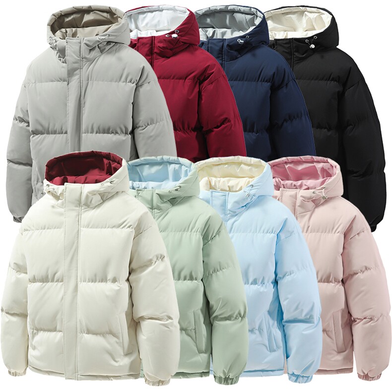 冬季clean撞色棉服中性加厚连帽短款棉衣 HZ8811-特P68不议价图片