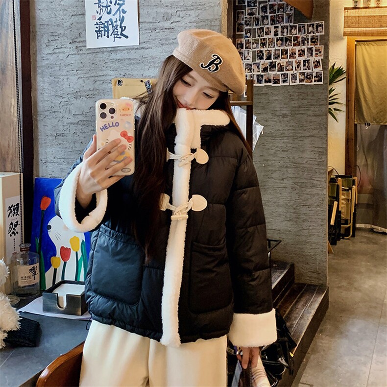 CC072-P95新款加厚保暖面包服羊羔毛拼接短款棉袄甜美小个子外套,男装棉衣,星座911-3