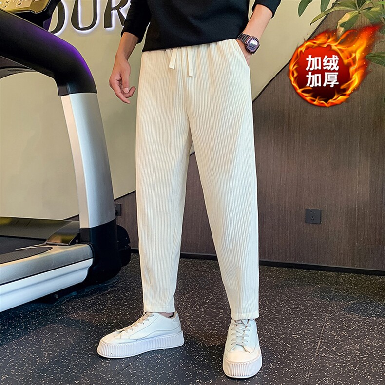 主推价优JR2157-P68-常规P58社会小伙雪尼尔加绒加厚男士长裤卫裤图片