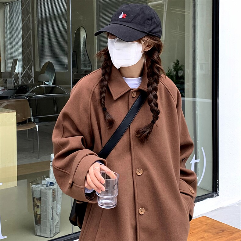 秋冬中长款呢大衣厚外套fy9116p125控158,女装毛呢外套,电商A138B