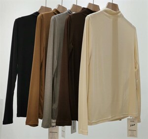 新款半高领纯色高弹打底面料富含羊毛成分手感也是软软五色M、L,其它,简 影