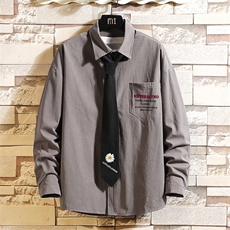 LC42110-P45痞帅领带长袖衬衫男士大码dk制服男jk衬衣男，男装衬衫，电商A040A