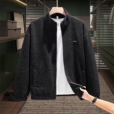 立领外套男士秋冬季针织衫2025新款夹克毛线衣褂子秋装上衣服，男装针织衫/毛衣，星座914