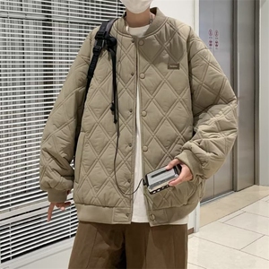 菱形格棉衣男韩版潮流帅气2025冬季新款ins宽松百搭外套W3939-P68图片
