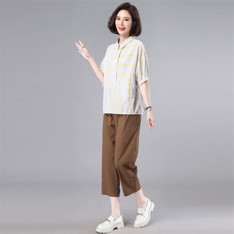时尚套装女2023新款夏季薄款成套搭配中年妈妈宽松休闲显瘦两件套,女装套装/套裙,奕阳依阁