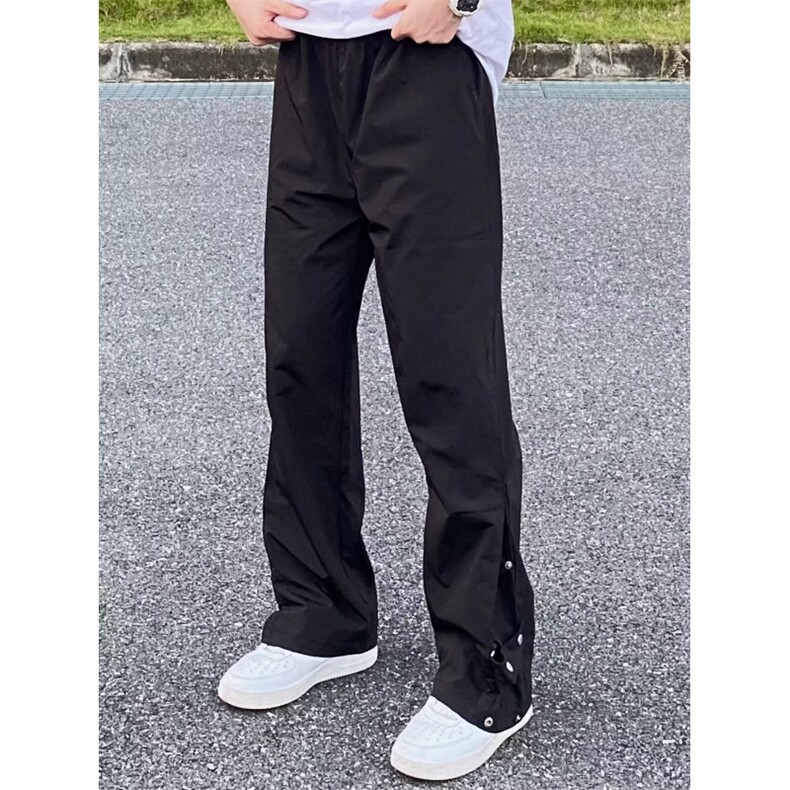 美式防水冲锋裤男春秋季新款高级感痞帅拉链登山裤大码休闲裤子图片
