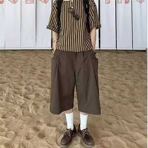 【有货】DQ142-批45原版质量纯色工装大口袋休闲短裤男女七分裤潮图片