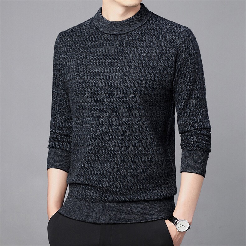 CM61085钱塘2020-2冬季厚款半高领商务休闲中年男士羊毛衫P152,男装针织衫/毛衣,钱塘207-2