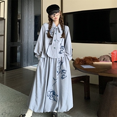 【现货主推】新中式刺绣上衣半身裙套装2C372-9030-P165控228，女装短外套，2C372