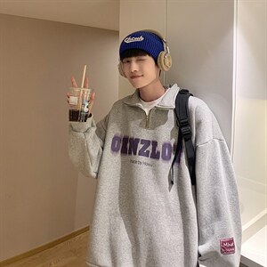 WY29-P35港风学院风Polo加绒卫衣图片