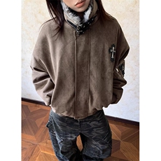复古做旧座山雕加厚棉服男女宽松解构磨毛毛领外套MS591，男装棉衣，星座1116A（原606A-3）
