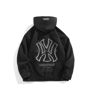 现货连帽牛仔棉服男士冬季加厚保暖羊羔毛棉衣棉袄子MY2227-P110图片