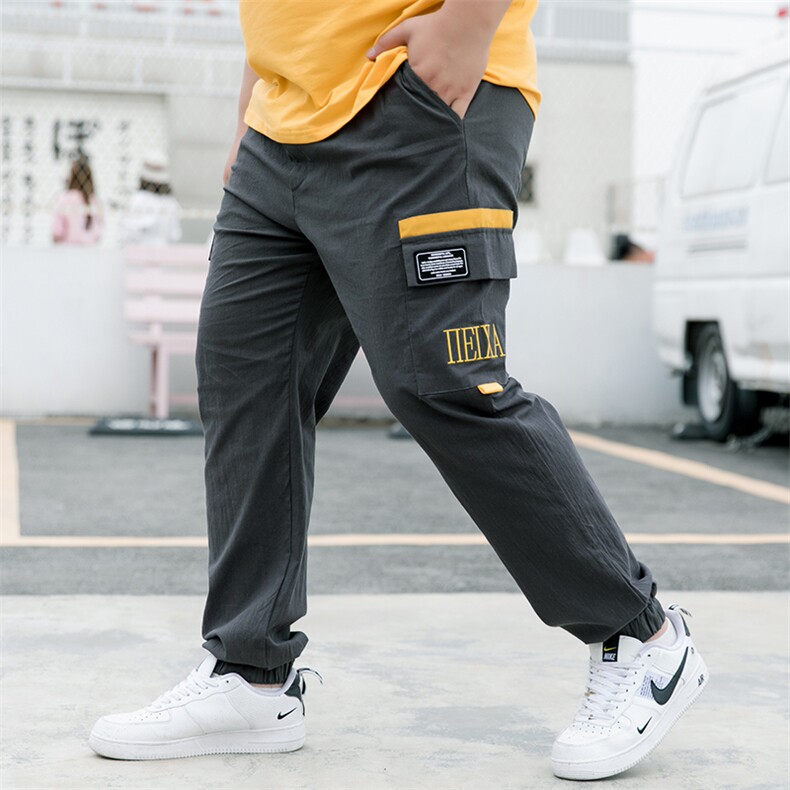 L-9XL男大码夏装弹力束脚休闲裤刺绣薄款工装裤5032-1_8813P55,男装休闲裤,星座1516-1