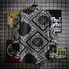 2021秋季网格挂拍日系大码男名族风菱形腰果花衬衫C3075-P45，男装衬衫，电商A001