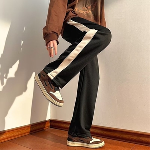 春季休闲裤直筒青春流行潮男条纹运动裤SK10P28图片