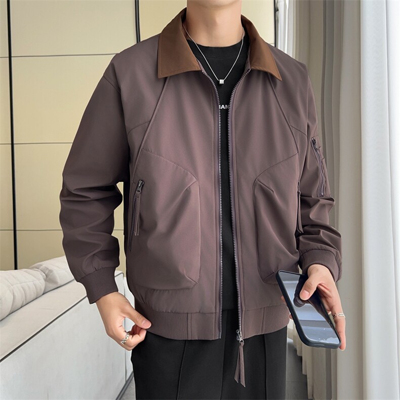 美式飞行员夹克男款解构弯刀短款外套廓形翻领棒球服JK02557-P70,男装夹克,星座308B-2