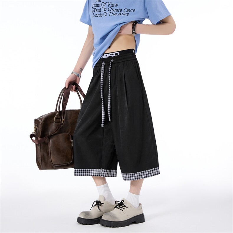 仿天丝牛仔高级感冰丝垂感休闲裤夏季新款潮牌七分裤男2559特P28,男装牛仔裤,电商C305A