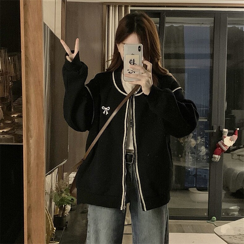 A484-P98黑色棒球服外套春秋季新款宽松百搭拉链开衫夹克上衣潮,男装夹克,星座911