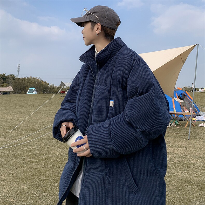 冬季港风潮牌保暖袄外套日系复古玉米粒立领服男W6495-P88,男装棉衣,星座512-3