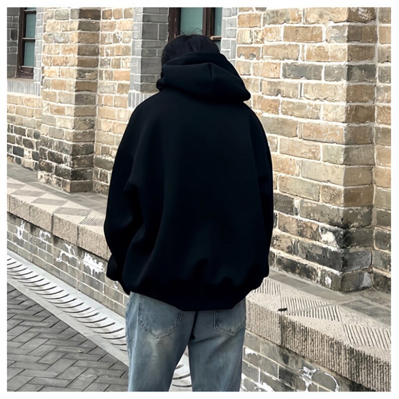 网图重磅65棉450克双排扣连帽卫衣纯色短宽套头外套男RH5311-P48,女装短外套,四季星座610B