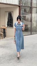 2023年夏装牛仔连衣裙，女装连衣裙，贻思茗
