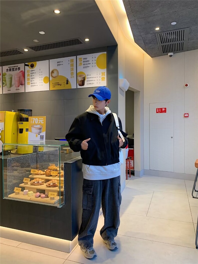 外套潮牌短款休闲翻领夹克男JK21P58,男装夹克,星座1116-2