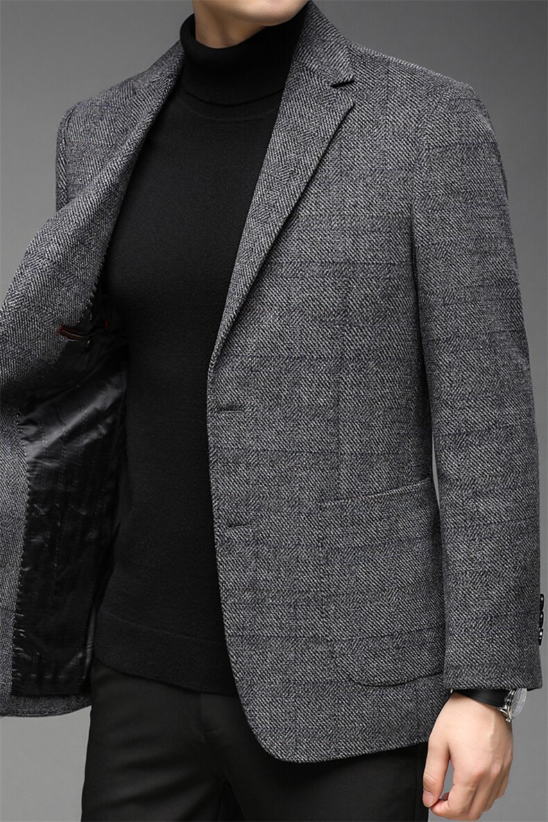 中青年男士羊毛西装秋冬纯色休闲便服西服男上衣外套DS81011-P275,男装西服,电商B212（原钱塘6029）
