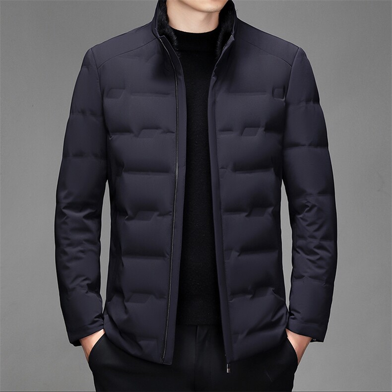 CKE1609钱塘2020-2中年男士商务休闲毛领冬季厚款羽绒服P395,男装羽绒服,钱塘207-2