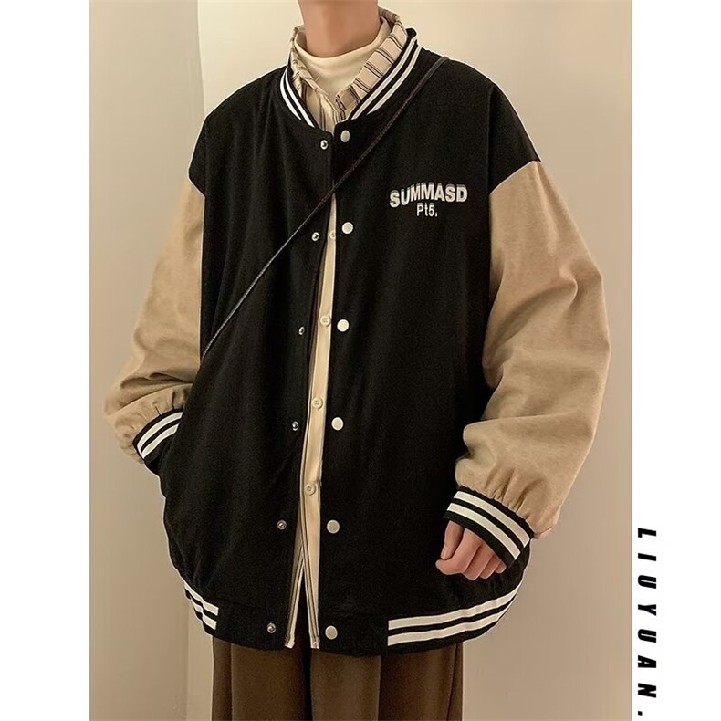 春季男士新款外套2023夹克潮流帅气宽松棒球服JK07504-P55,男装夹克,星座308B-1