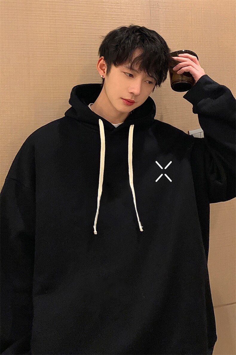 纯棉连帽卫衣男大码运动帽衫宽松薄WY2305-P35,男装卫衣,电商A040
