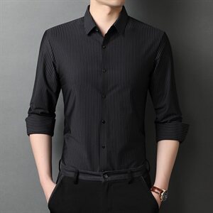 E985钱塘2020-2秋冬高品质男士无痕精品格子条纹衬衫P100主推图片