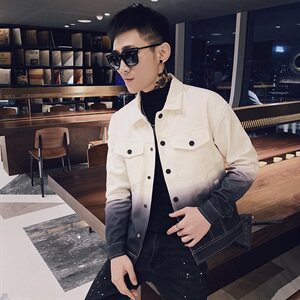 2021春款社会小伙炸街吊染渐变翻领夹克爆款外套  J215-P125控155图片