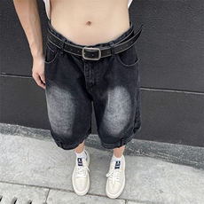 美式直筒倒穿牛仔短裤男夏季宽松设计感五分裤休闲中裤67111-P45，男装牛仔裤，星座1008-1