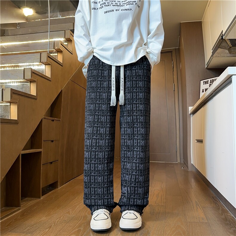 秋季新款新品扎染工装休闲裤美式高街泼墨直筒长裤K2559*P35控58,男装工装外套,星座227-1