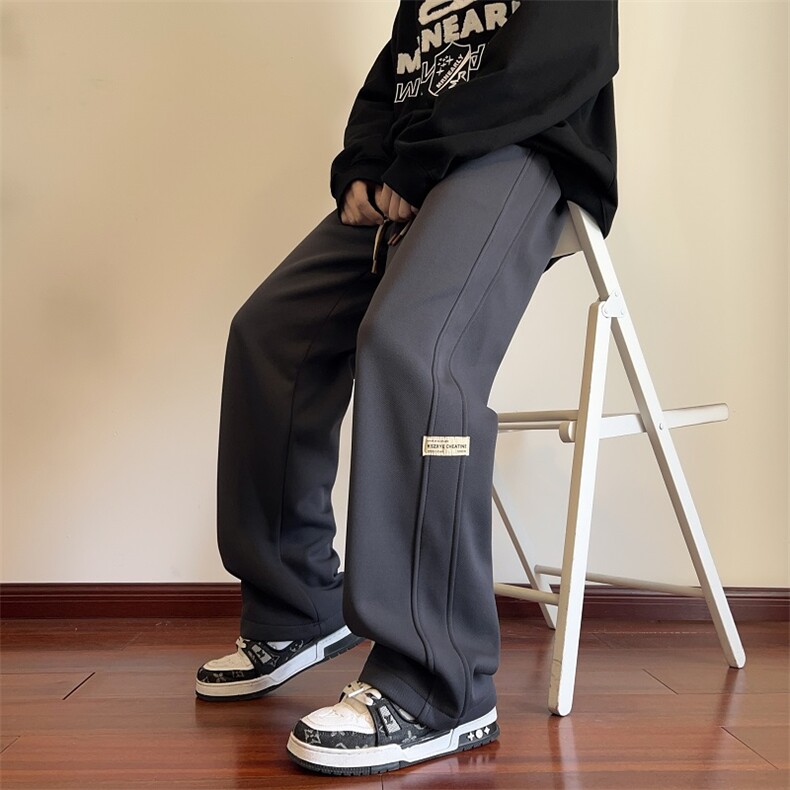 秋季直筒裤菠萝格宽松直筒大码百搭休闲裤ZK51*P30,男装休闲裤,星座511-1