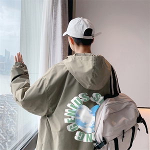 ！港风风衣男短款长袖夹克男休闲外套男上衣男DJK296-P45图片