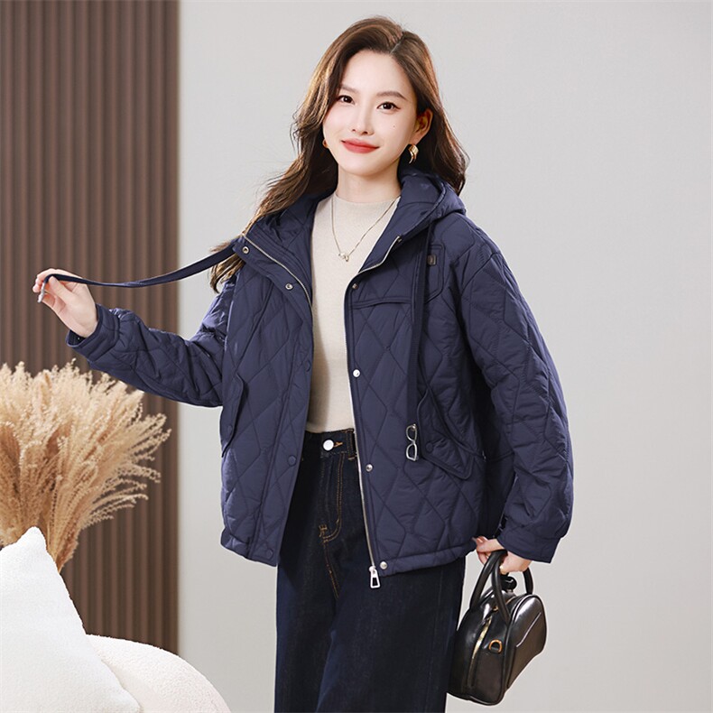 2025年冬装新款时尚休闲连帽棉衣外套,女装棉衣/棉服,雪樱依海
