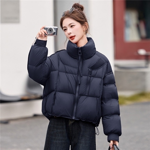 90白鸭绒羽绒服女2025冬季新款短款立领羽绒服外套女图片