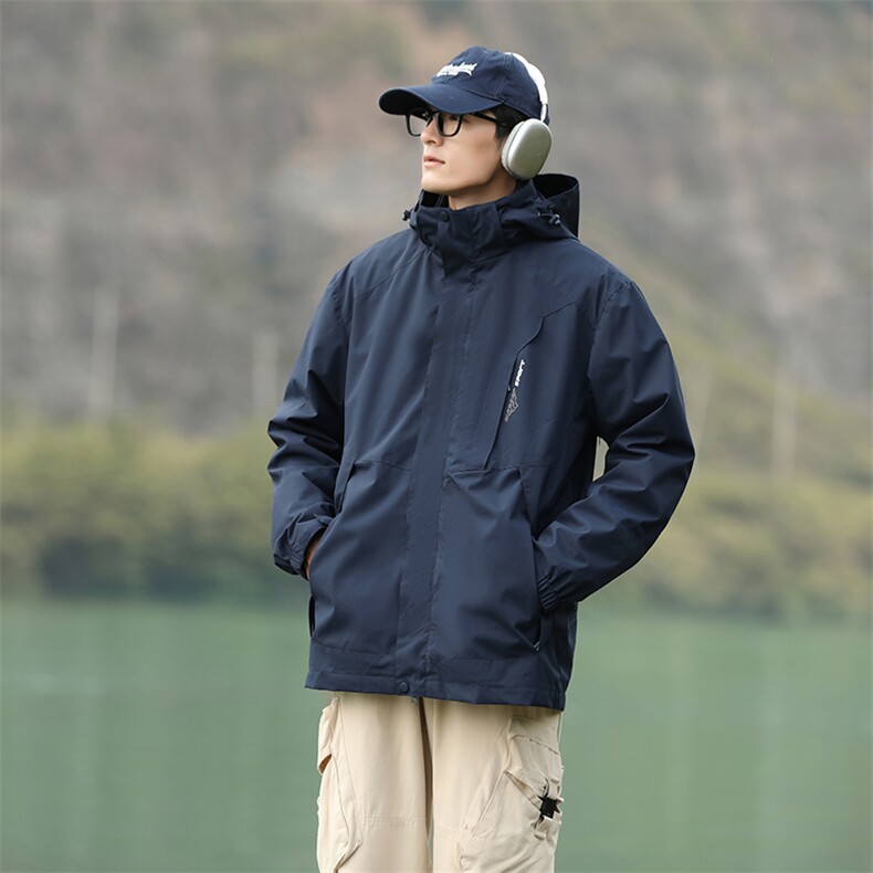 户外三合一拼接冲锋衣宽松百搭防风防水外套夹克男女款1818-P95,男装夹克,电商B306